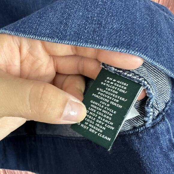 Ralph Lauren Dress Size 8 Bell-Sleeve Blue Denim Boho Western Shift Career - Picture 5 of 6